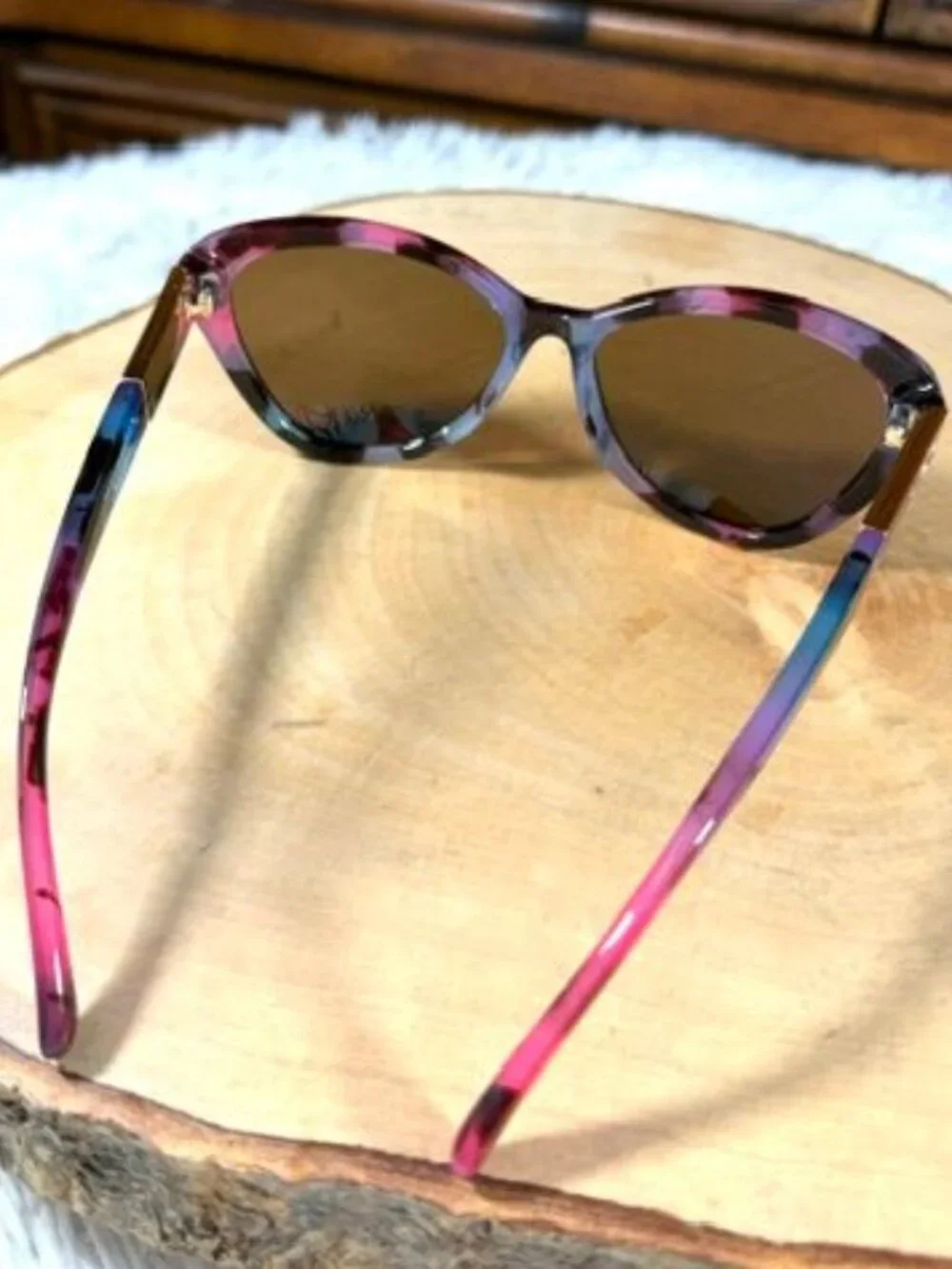 PRIVÉ REVAUX The Timeless Cat Eye Multi Tortoise Rhinestone Polarized Sunglasses - Picture 6 of 14
